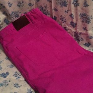 Neon magenta Ralph Lauren skinny jeans